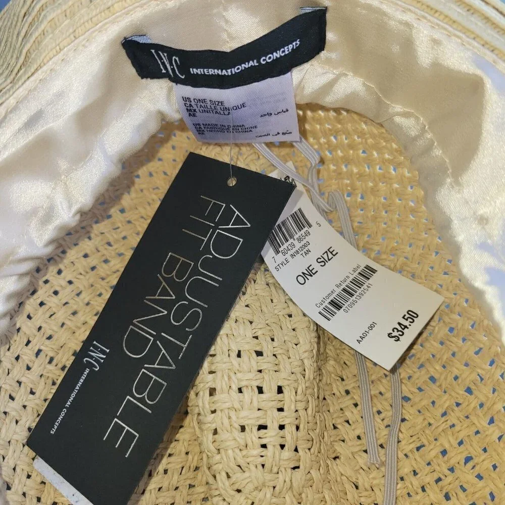 Women's INC Adjustable Fit Band Hat. Style IN1812003 New With Tags $34